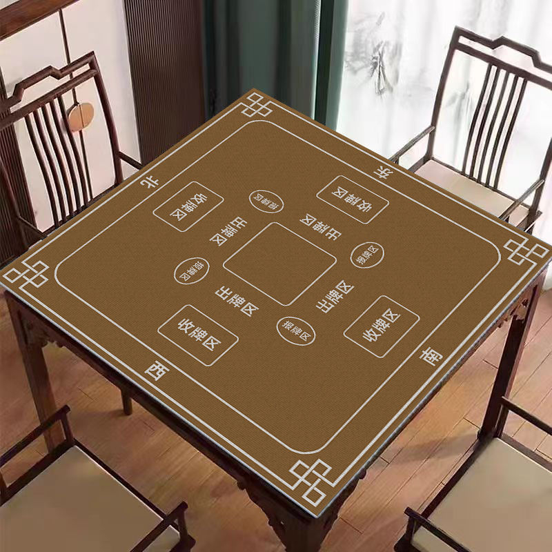 Nova podloga za Mahjong na stol u kineskom stilu, tiha protivklizna, kristalni velur površina, kvadratični oblik, otporna na prljavštinu, jednostavna za održavanje