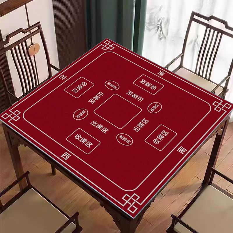 Nova podloga za Mahjong na stol u kineskom stilu, tiha protivklizna, kristalni velur površina, kvadratični oblik, otporna na prljavštinu, jednostavna za održavanje