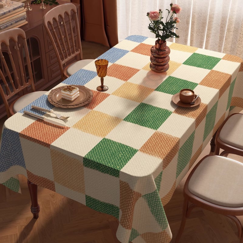 PVC stolnjak, pravokutnog oblika, vodootporan i otporan na masnoće, bez pranja, jednostavan modern stil, s motivima crtića i biljaka