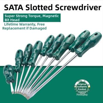 SATA Shida σειρά Α κατσαβίδι με επίπεδη κεφαλή, μαγνητική πλαστική λαβή, Cr_V ατσάλι