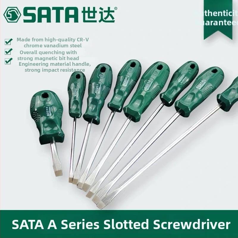 SATA Shida σειρά Α κατσαβίδι με επίπεδη κεφαλή, μαγνητική πλαστική λαβή, Cr_V ατσάλι