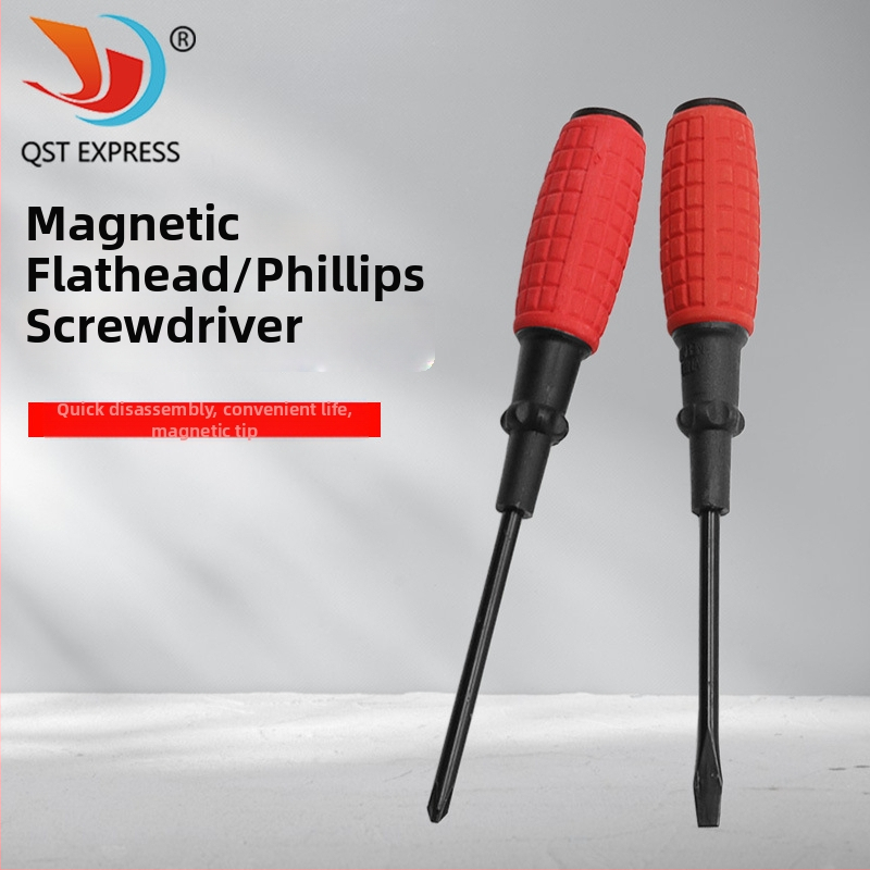 Magnetický skrutkovač s rukoväťou granátového tvaru, plochá a Phillips hlava, karbónová oceľ, 43 g – QST EXPRESS