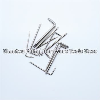 Torx skrutkovač s dierou, T6-T30, L-tvarovaný dvojstranný skrutkovač s tvrdeným kľúčom