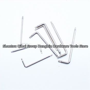 Torx skrutkovač s dierou, T6-T30, L-tvarovaný dvojstranný skrutkovač s tvrdeným kľúčom