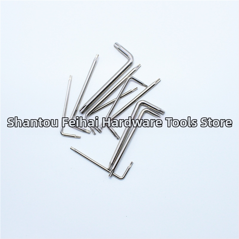 Torx skrutkovač s dierou, T6-T30, L-tvarovaný dvojstranný skrutkovač s tvrdeným kľúčom