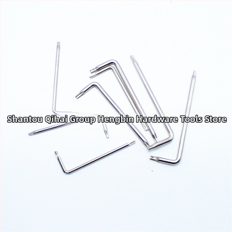 Torx skrutkovač s dierou, T6-T30, L-tvarovaný dvojstranný skrutkovač s tvrdeným kľúčom