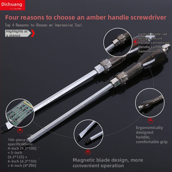 Yonggong 106 skrutkovač, chróm-vanadová oceľ, izolovaný, magnetický, hmotnosť 0.15–0.24 kg