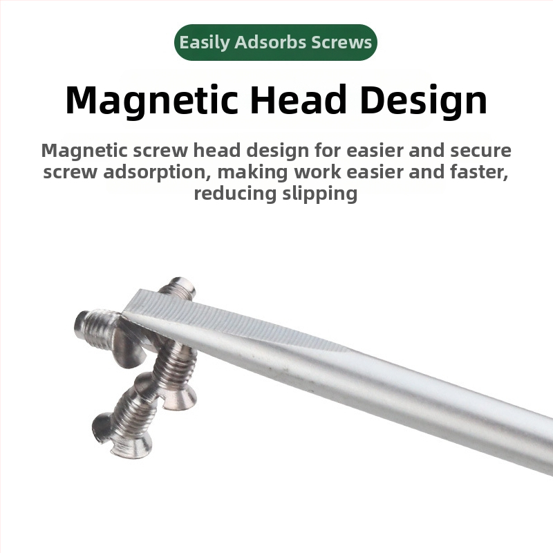 Šrobovák na šijací stroj, magnetický hrot, CR-V chróm-vanádiová oceľ, drevená rukoväť, plochý hrot, hmotnosť 140 g