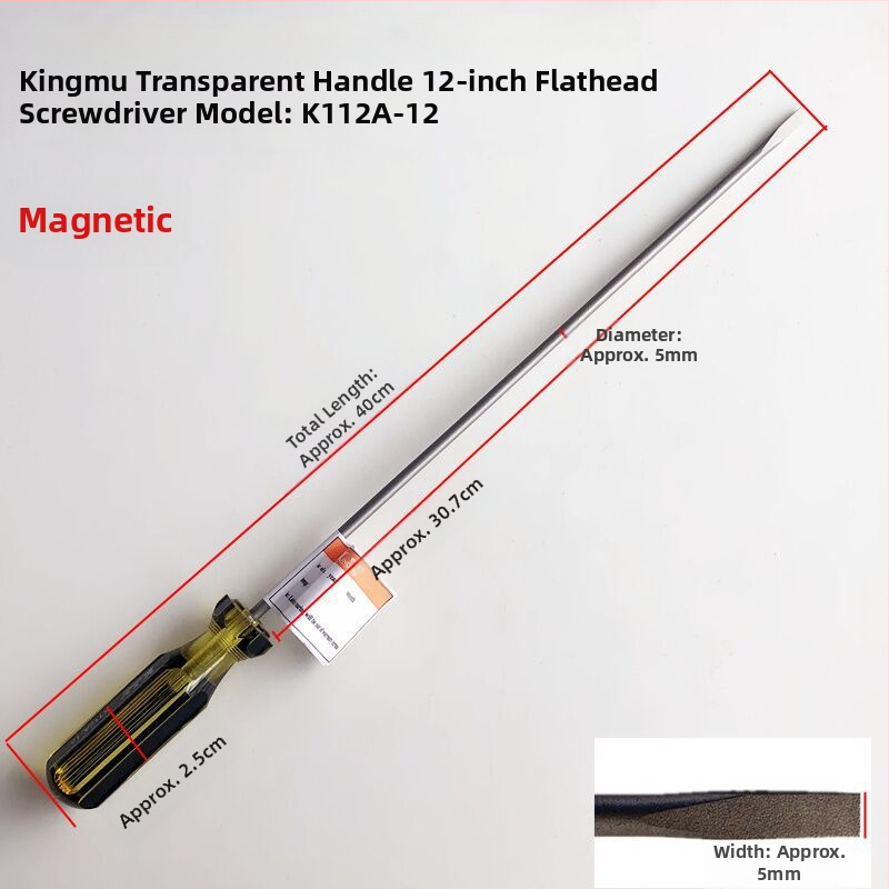 Jingmu K112 plochý skrutkovač, Cr-V oceľ, izolovaný a magnetický, hmotnosť 150 g