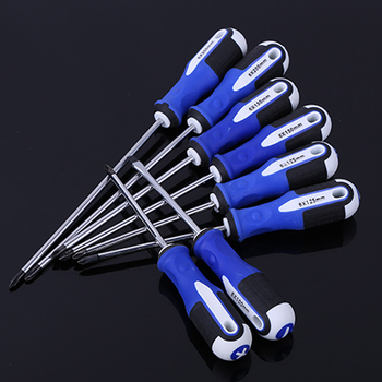 Philips mágneses csavarhúzó, króm-vanádium acélból, virág alakú fej, 5 mm tengelyátmérő, PP+TPR markolat