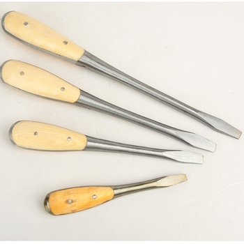 Κατσαβίδι με επίπεδη κεφαλή, ατσάλι από άνθρακα, λεπίδα 9 mm, κατάλληλο για βίδες 10 mm, ξύλινο χερούλι, βάρος 300 g