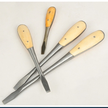 Κατσαβίδι με επίπεδη κεφαλή, ατσάλι από άνθρακα, λεπίδα 9 mm, κατάλληλο για βίδες 10 mm, ξύλινο χερούλι, βάρος 300 g