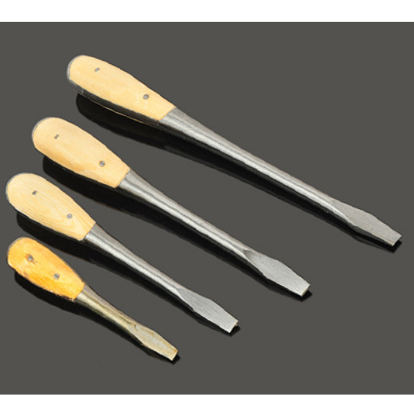 Κατσαβίδι με επίπεδη κεφαλή, ατσάλι από άνθρακα, λεπίδα 9 mm, κατάλληλο για βίδες 10 mm, ξύλινο χερούλι, βάρος 300 g