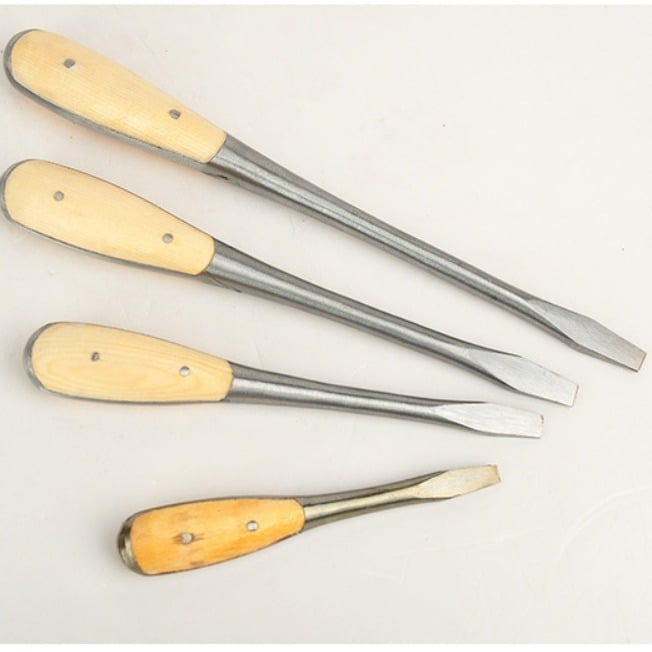 Κατσαβίδι με επίπεδη κεφαλή, ατσάλι από άνθρακα, λεπίδα 9 mm, κατάλληλο για βίδες 10 mm, ξύλινο χερούλι, βάρος 300 g