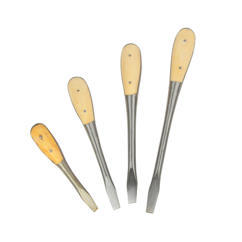 Κατσαβίδι με επίπεδη κεφαλή, ατσάλι από άνθρακα, λεπίδα 9 mm, κατάλληλο για βίδες 10 mm, ξύλινο χερούλι, βάρος 300 g