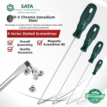 Plochý skrutkovač, magnetický, Cr-V oceľ, predĺžená dĺžka, bez izolácie