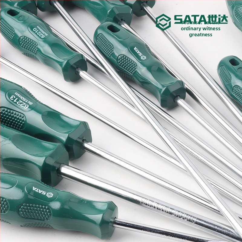 Plochý skrutkovač, magnetický, Cr-V oceľ, predĺžená dĺžka, bez izolácie