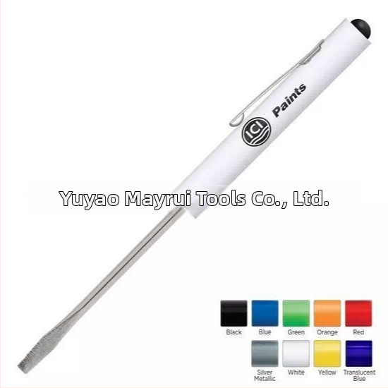 Meric skrutkovač v tvare piera z karbónovej ocele, s ABS rukoväťou, vymeniteľné dve hlavy, pero dizajn