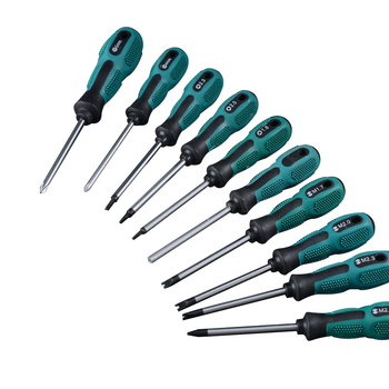 Set de șurubelnițe cu forme speciale: plat, Phillips, Torx și hex intern; material S2; magnetice; greutate 52 g; neizolate.