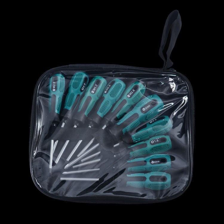 Set de șurubelnițe cu forme speciale: plat, Phillips, Torx și hex intern; material S2; magnetice; greutate 52 g; neizolate.