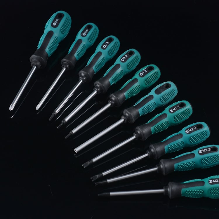 Set de șurubelnițe cu forme speciale: plat, Phillips, Torx și hex intern; material S2; magnetice; greutate 52 g; neizolate.