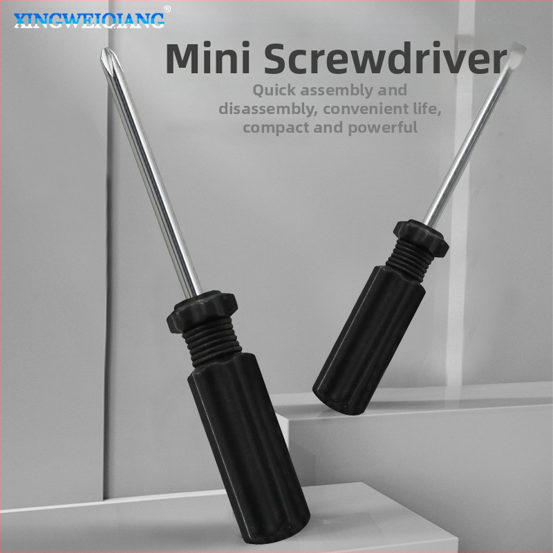 Mini crni igrački odvijač set s Phillips i ravnim vrhom