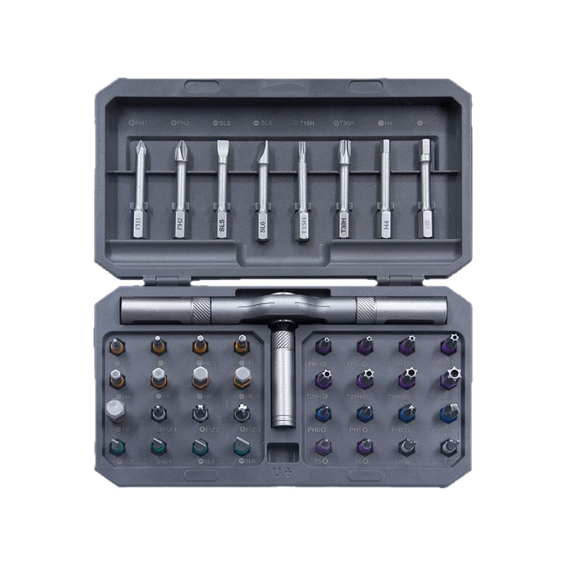 RS1 ráccsal működő csavarhúzó készlet, 42 az 1-ben, S2 szerszámacél, mágneses, háztartási használatra