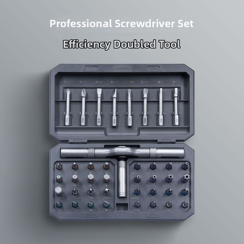 RS1 ráčňový skrutkovač set, 42 v 1, S2 nástrojová oceľ, magnetický, na domáce použitie