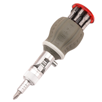 Viacuhlový ráčňový skrutkovačový set s 8 koncovkami, CR-V oceľ, magnetický, hmotnosť ~0,3 kg