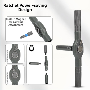 Viacúčelová račňová skrutkovačová sada bitov, nástroj zo S2 zliatiny ocele