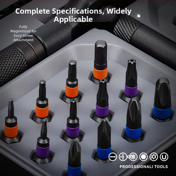 Viacúčelová račňová skrutkovačová sada bitov, nástroj zo S2 zliatiny ocele