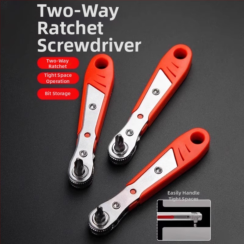 Pravouhlý magnetický skrutkovač s vymeniteľnými bitmi – krátke bitové s krížovým a plochým tvarom, max krútiaci moment 25 N·m, uhlíková oceľová čepeľ, magnetický, izolovaný