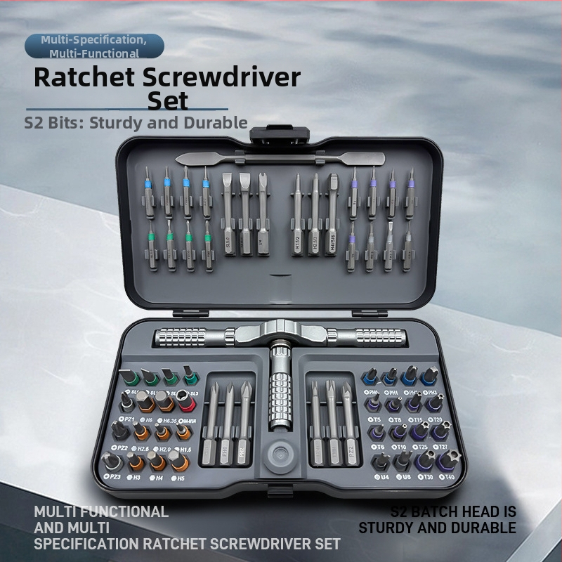 Peng Hui 65-in-1 ráčny skrutkovač set s magnetickými S2 oceľovými bitmi, maximálny krútiaci moment 40 N·m