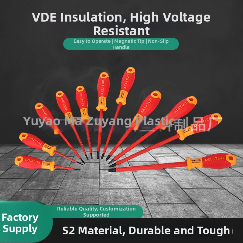 VDE izolovaný súbor skrutkovačov – Phillips a plochý skrutkovač, magnetické hroty, S2 nástrojová oceľ