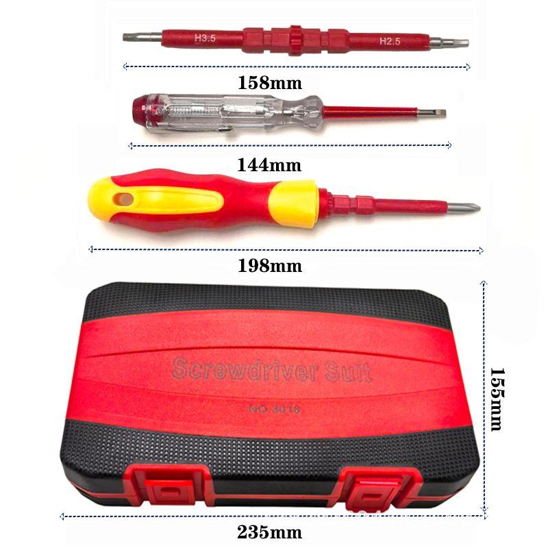 Jf set odvijača i alata za električare – puni skup alata, Cr-V krom-vanadij čelik, izolirane ručke, bez magnetizma, težina 1.12 kg