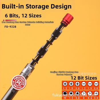 Pero-stĺpelný presný skrutkovač s vymeniteľnými bitmi (krížový a plochý), CR-V oceľ, magnetický, neizolovaný, hmotnosť približne 0,05 kg