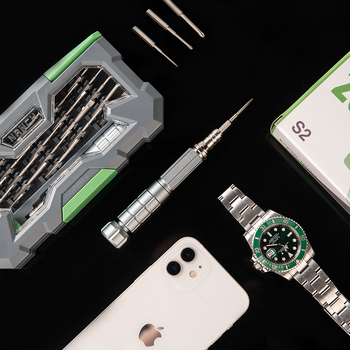 S2 acélból készült precíziós csavarhúzó készlet telefon- és számítógép javításához, 23 az 1-ben, mágneses, szigetelés nélküli, Ejection sorozat