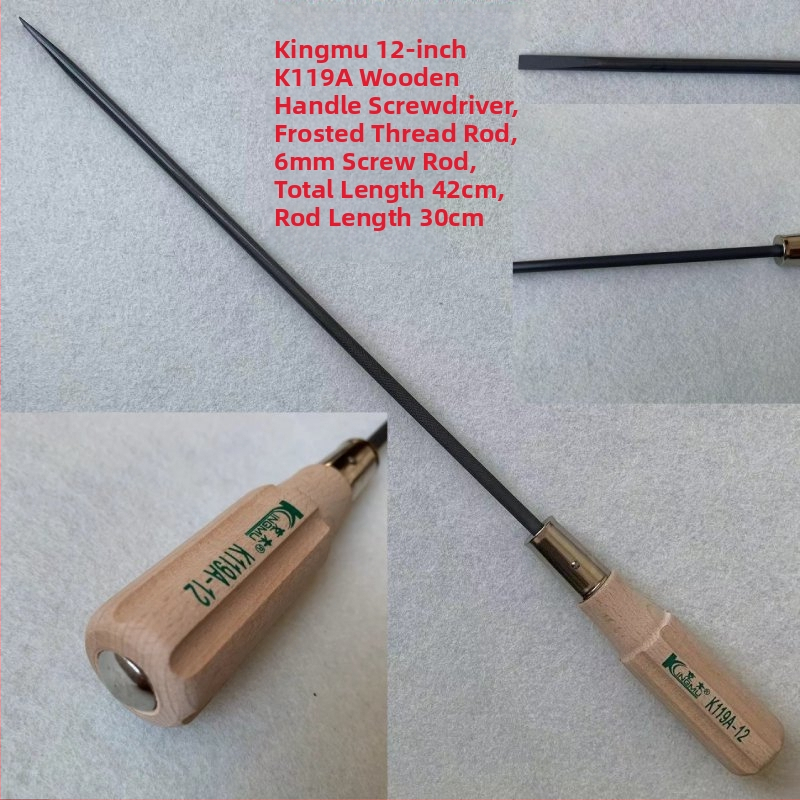 Šroubovák s drevenou rúčkou, S2 nástrojová oceľ, magnetický, plochý hrot, K118A/K119A, 150 g