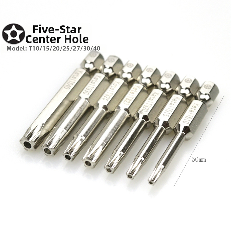 7-dielny Torx bit set s 1/4-palcovým pohonom, magnetický, S2 nástrojová oceľ, Katar/Qida