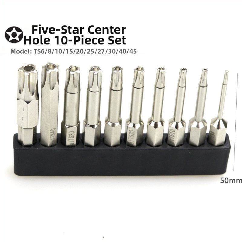 7-dielny Torx bit set s 1/4-palcovým pohonom, magnetický, S2 nástrojová oceľ, Katar/Qida