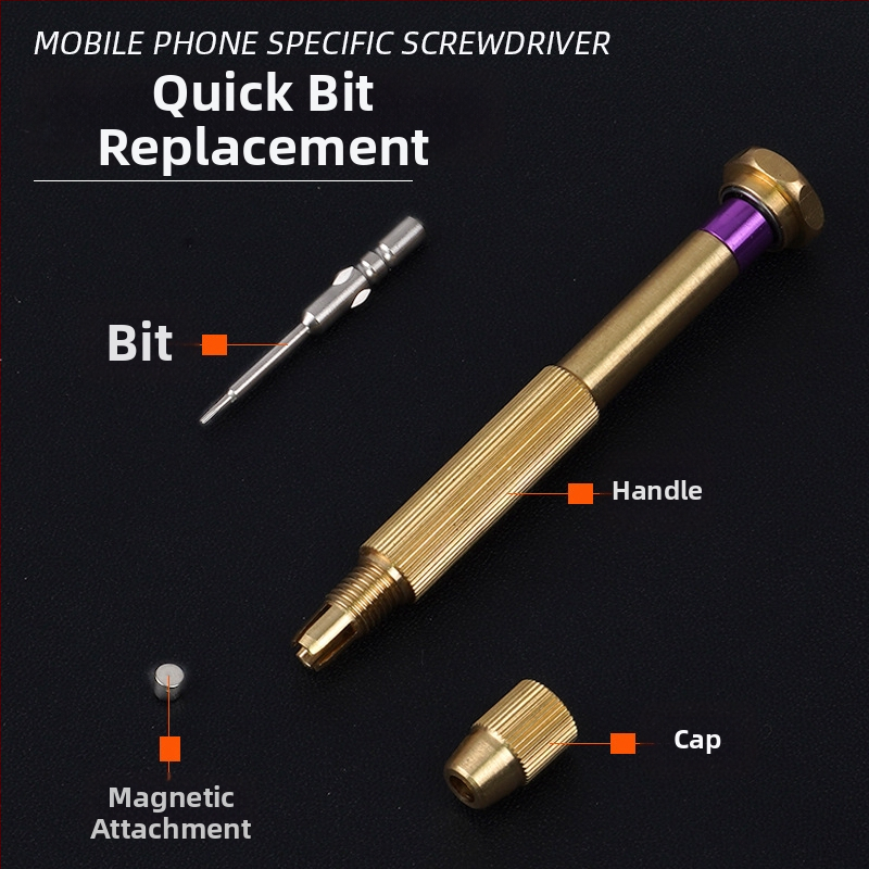 Precízny skrutkovač so vymeniteľným hrotom zo S2 zliatiny pre opravu smartfónov Apple a Android (Magnetický, Neizolovaný, Hmotnosť 0.045)