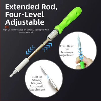 32-v-1 sada skrutkovačov pre presnú domáce údržbu; magnetická; neizolovaná; vyrobená z nikl-chróm ocele; hmotnosť 250 g; vhodná pre okuliare a hodinky