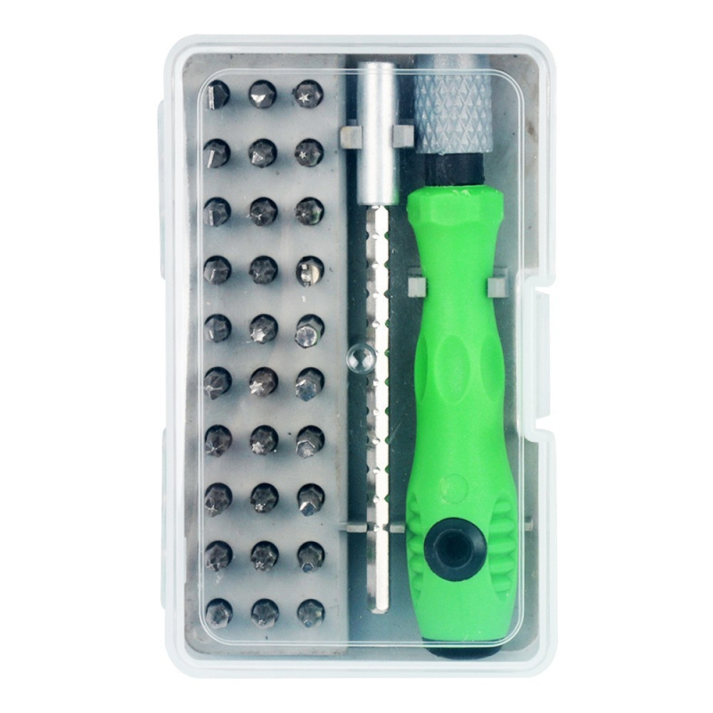 32-v-1 sada skrutkovačov pre presnú domáce údržbu; magnetická; neizolovaná; vyrobená z nikl-chróm ocele; hmotnosť 250 g; vhodná pre okuliare a hodinky