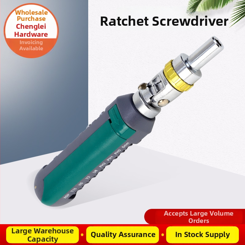 Viacsmerný ráčňový skrutkovač s bitmi Phillips a plochou hlavou, Cr-Mo oceľ, Chengte Hardware