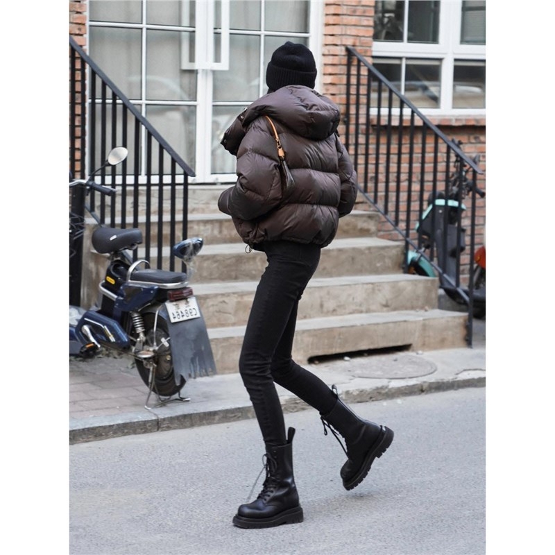 Ženski puffer jakna s odvojivim dizajnom, chenille tkanina, 3D uzorak, A‑linijski kroj, polo ovratnik
