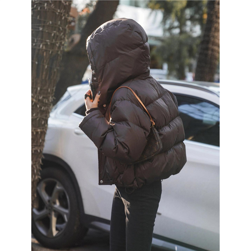 Ženski puffer jakna s odvojivim dizajnom, chenille tkanina, 3D uzorak, A‑linijski kroj, polo ovratnik