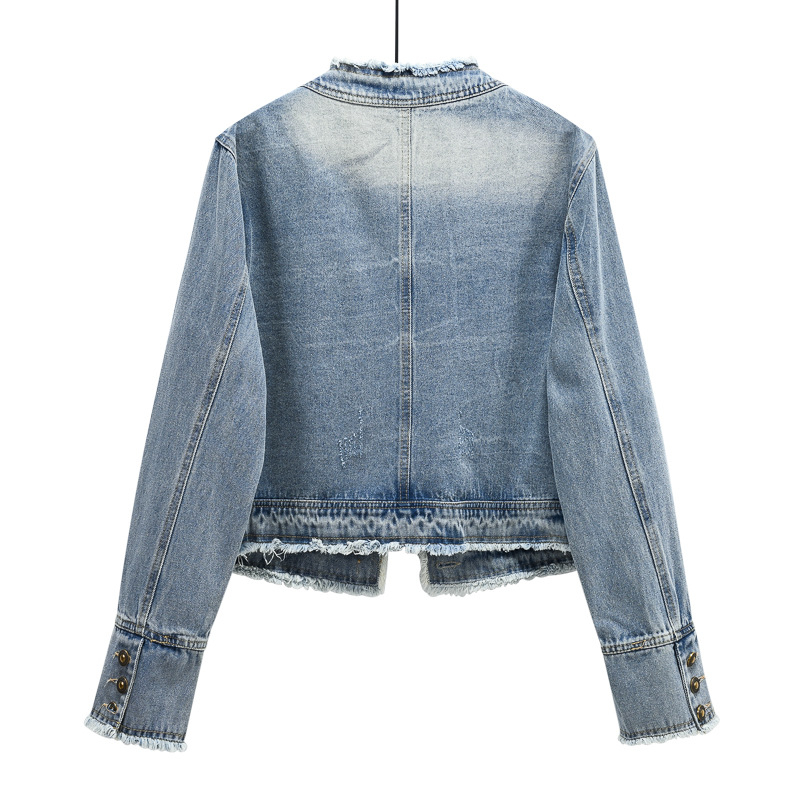 Traper jakna, uski kroj, okrugli izrez, dugi rukavi, srednja duljina, casual stil