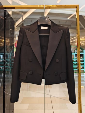 Női blézer, koreai ihletésű prémium dizájn, egypontos gombos zárás, zakó gallér, hosszú Ujak, poliészter anyag