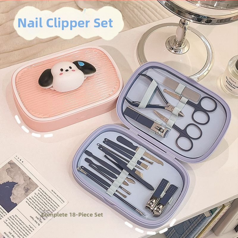 Set na nechty z nehrdzavejúcej ocele, prenosný vreckový štýl, jednoduchý dizajn, karikatúrny dizajn