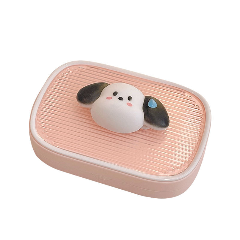 Rozsdamentes acélból készült körömvágó készlet, hordozható zseb-stílus, egyszerű dizájn, karikatúra mintával